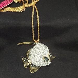 BETSEY JOHNSON Fish Pendant Necklace